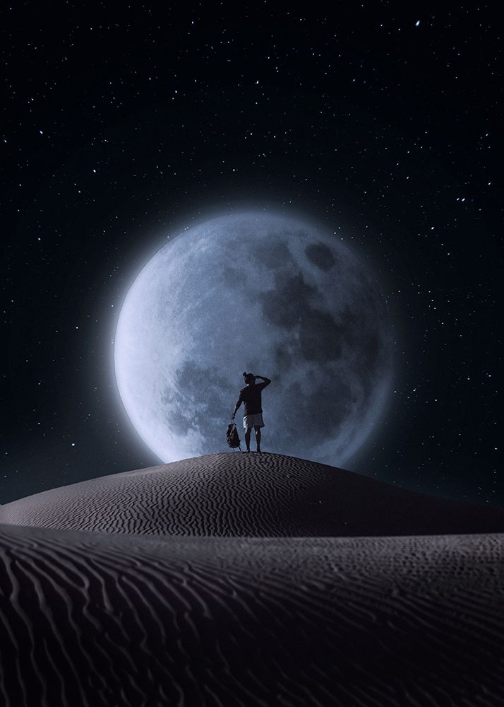 Travel to the Moon art print by Al Barizi for $57.95 CAD