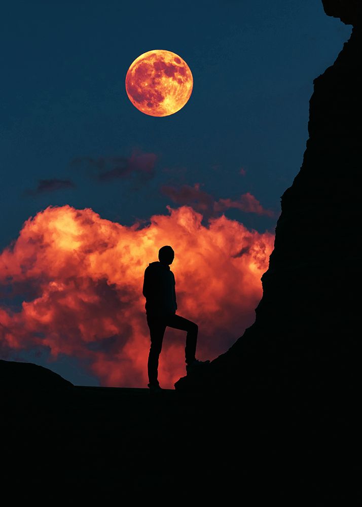 Standing With Moon art print by Al Barizi for $57.95 CAD