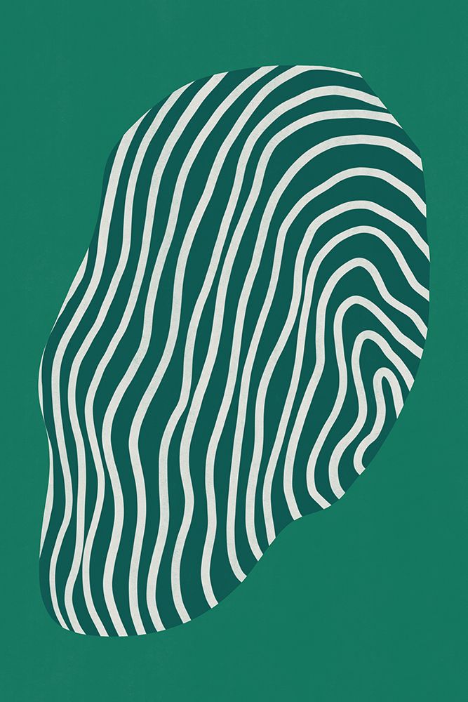Line art confined in space-green art print by Little Dean for $57.95 CAD