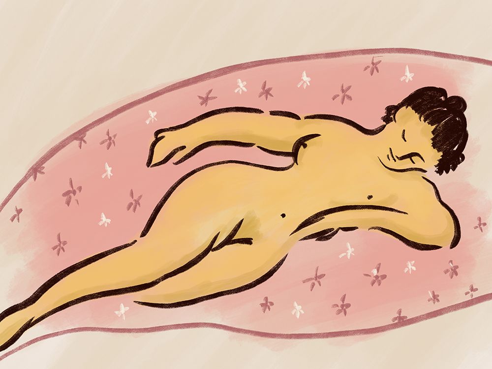Reclining Nude With Blanket art print by Little Dean for $57.95 CAD
