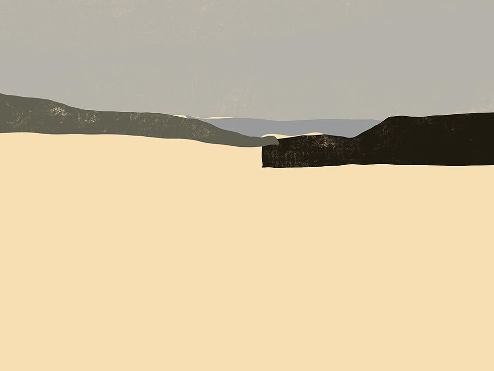 Minimal beach scenery art print by Little Dean for $57.95 CAD