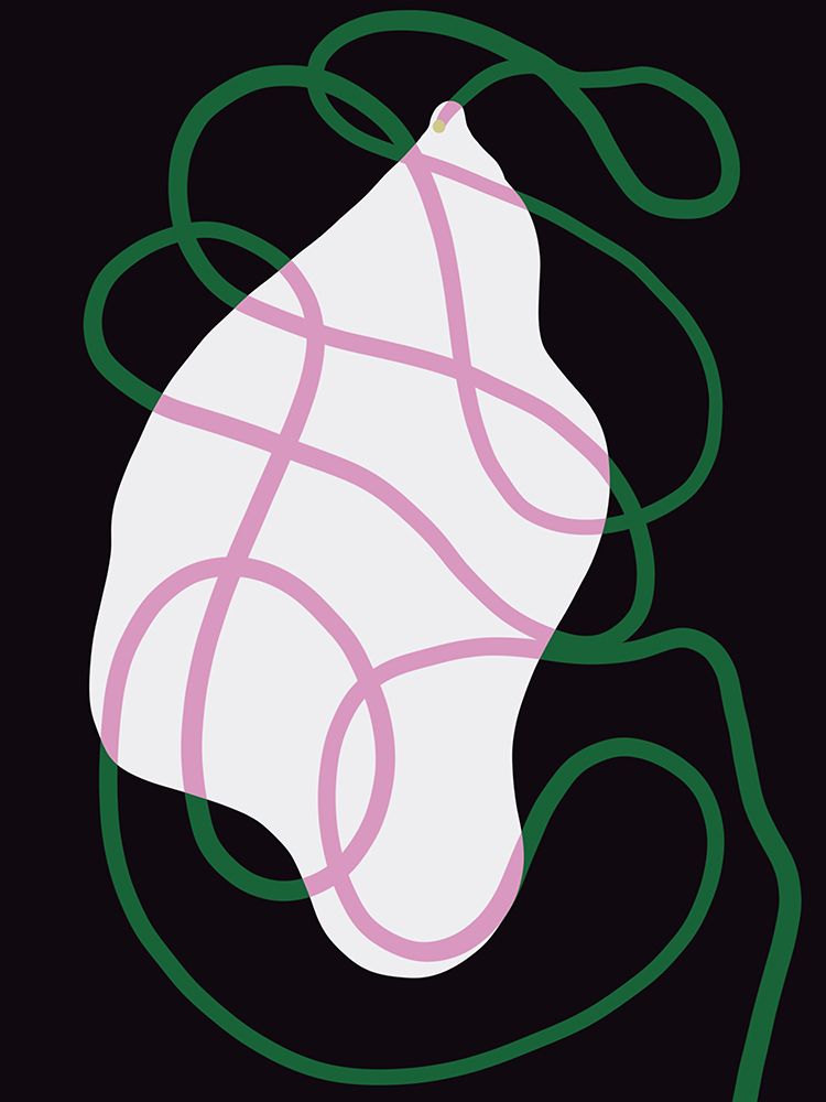 White fabric and green strings art print by Little Dean for $57.95 CAD