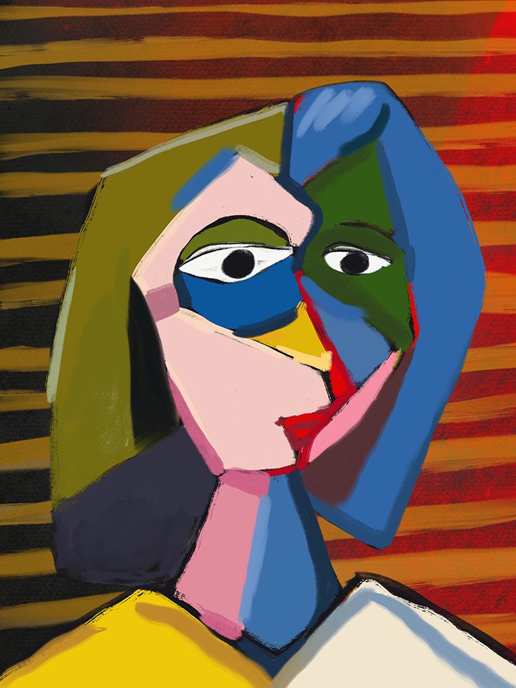 Potrait Inspired By Picasso art print by Little Dean for $57.95 CAD