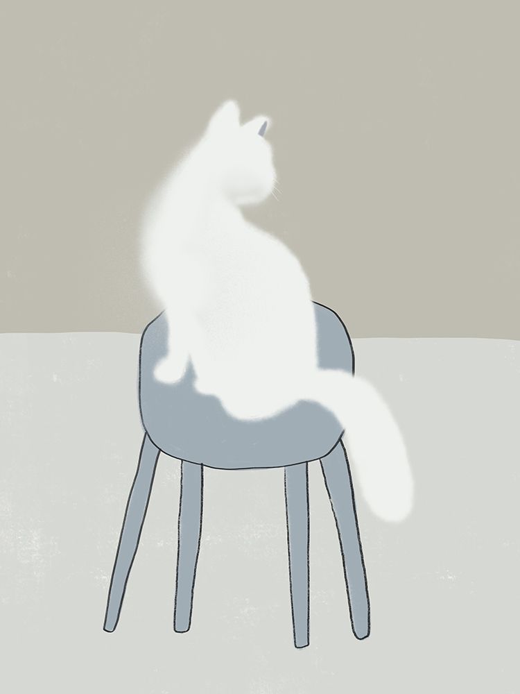 White Feline art print by Little Dean for $57.95 CAD