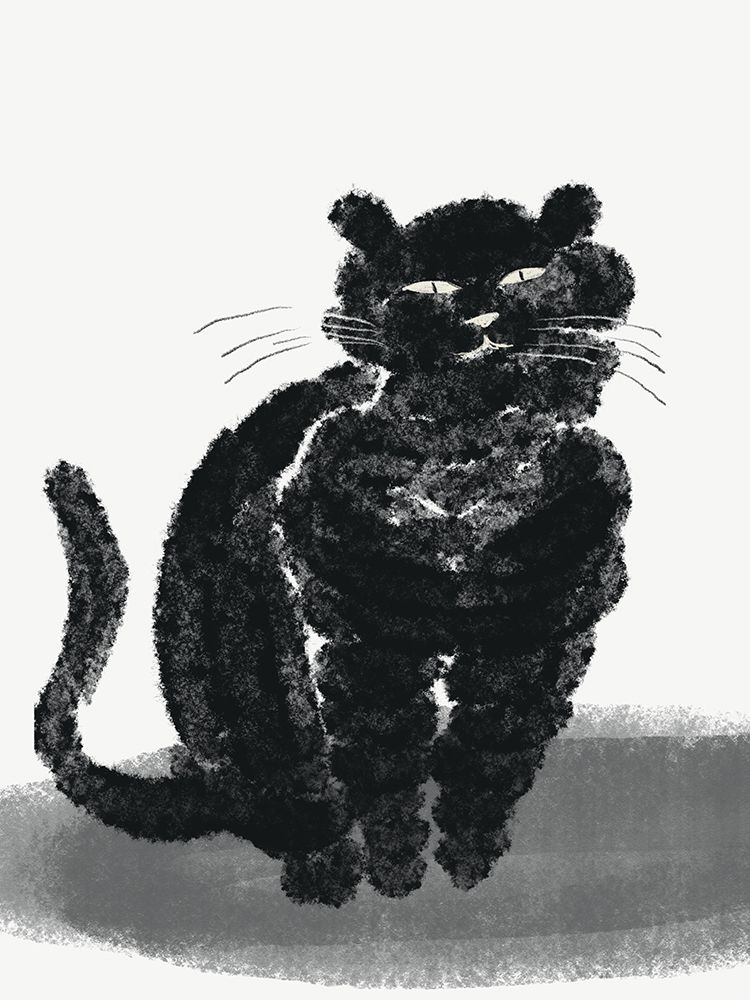 Portrait Of A Black Cat art print by Little Dean for $57.95 CAD