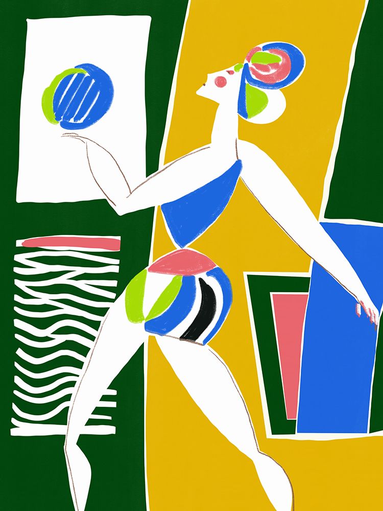 Summer Beach Volley Ball art print by Little Dean for $57.95 CAD