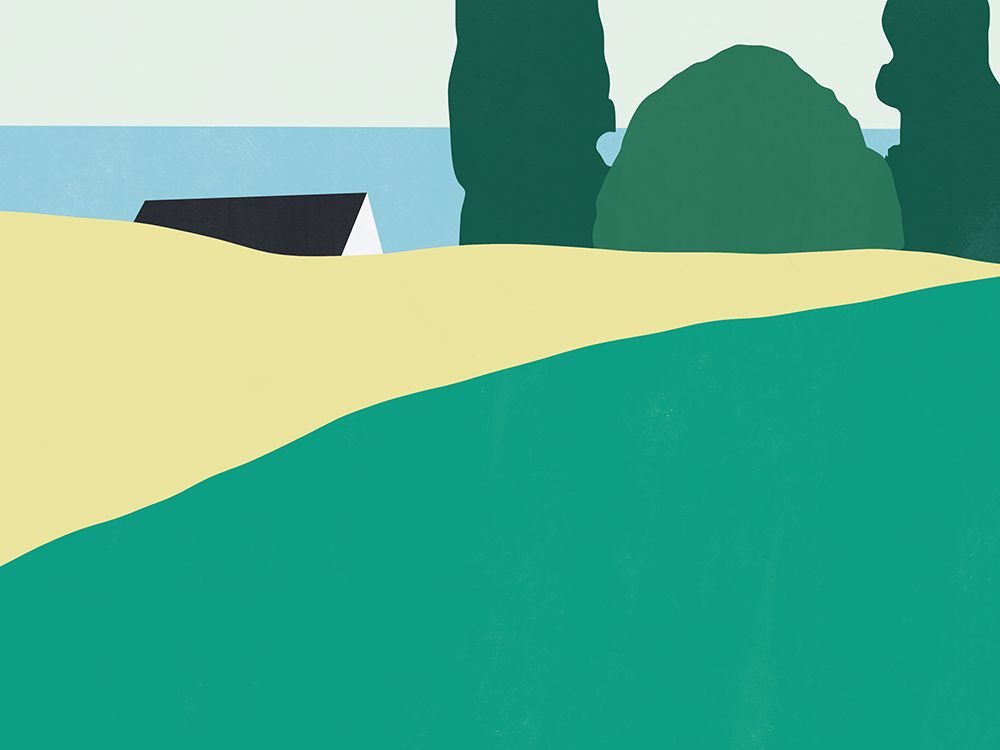 Rooftop of a cottage art print by Little Dean for $57.95 CAD