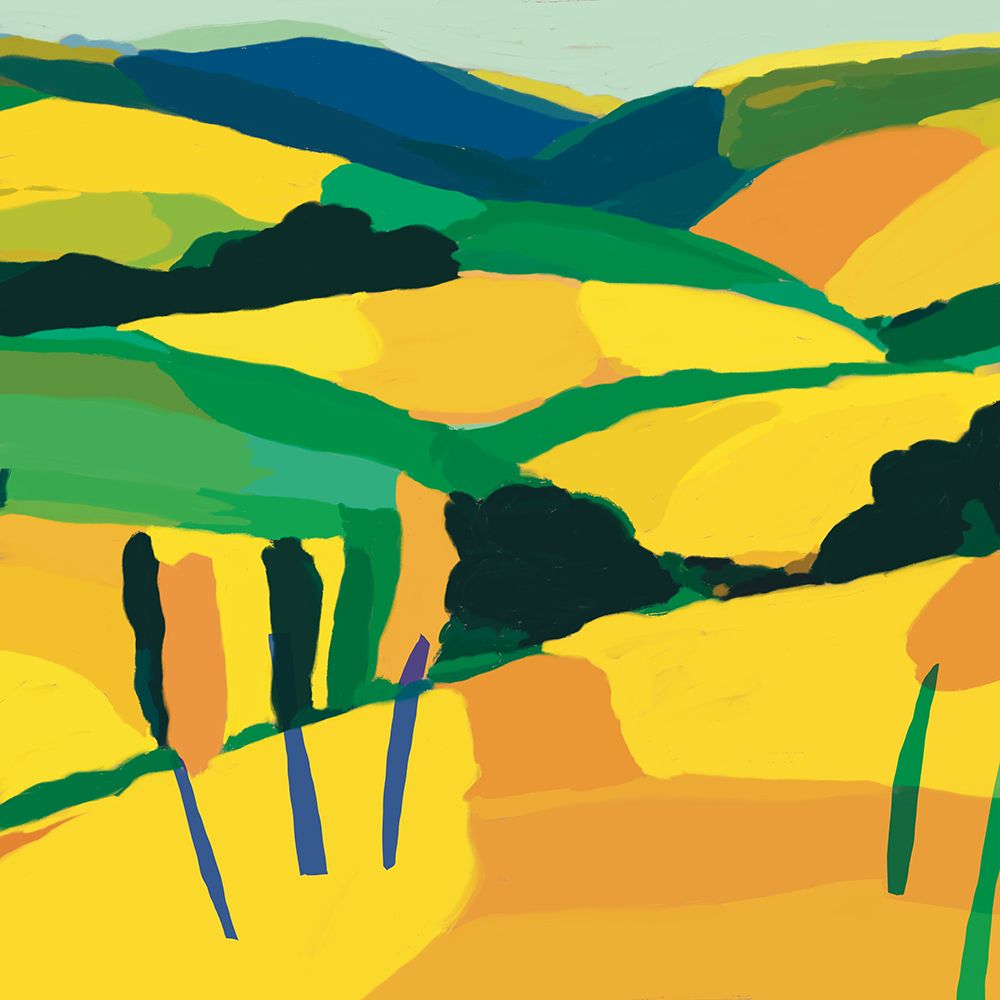 Yellow golden hill art print by Little Dean for $57.95 CAD