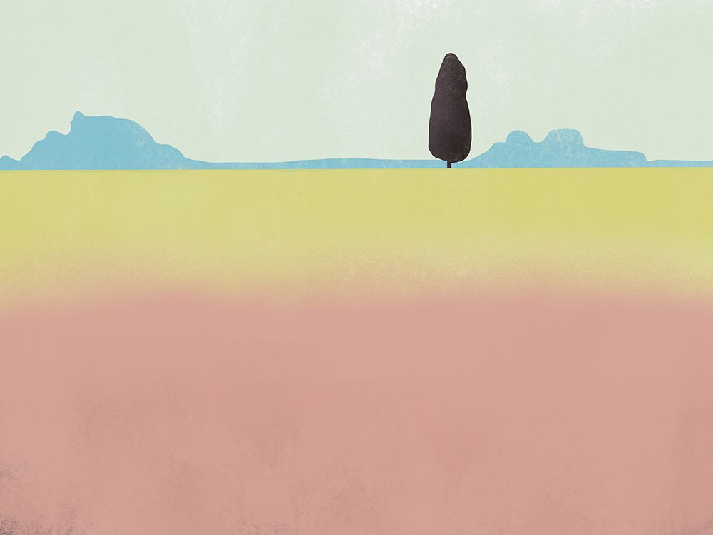 Pink field plein air art print by Little Dean for $57.95 CAD