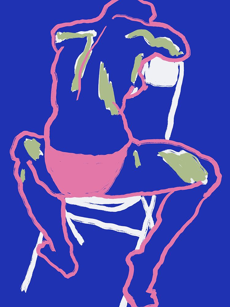 Blue Nude Line Art art print by Little Dean for $57.95 CAD