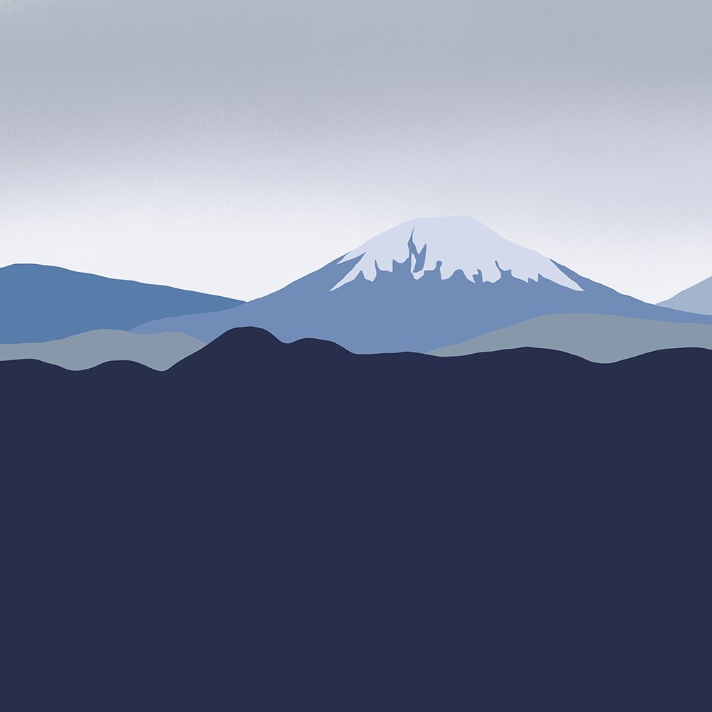 Blue mountain art print by Little Dean for $57.95 CAD