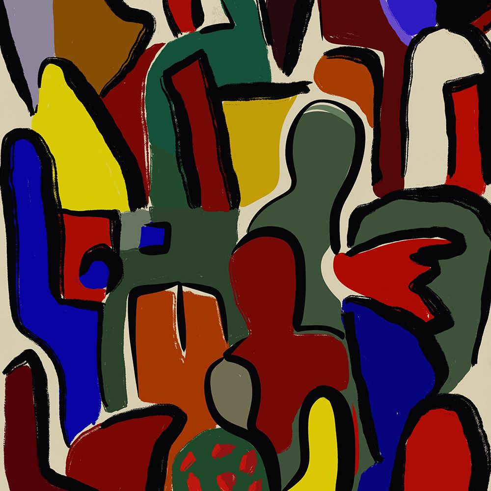 Color doodle abstract art print by Little Dean for $57.95 CAD