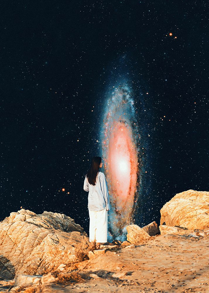 Woman and Galaxy art print by Al Barizi for $57.95 CAD