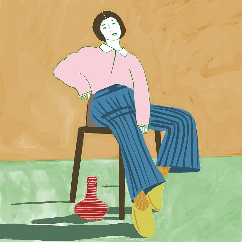 Lady Sitting With Her Vase art print by Sharyn Bursic for $57.95 CAD