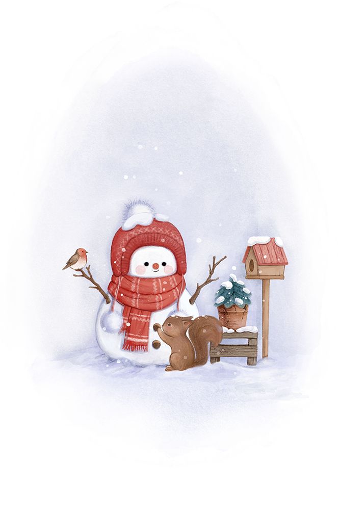 Snowman and Little Friends art print by Xuan Thai for $57.95 CAD