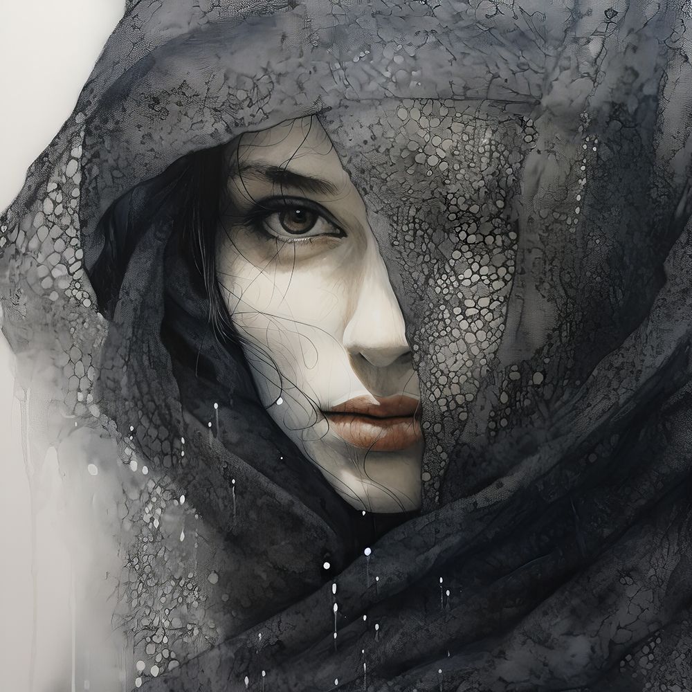 Black Ink Woman 2 art print by Bilge Paksoylu for $57.95 CAD