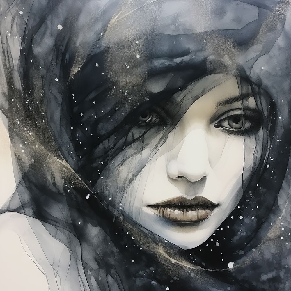 Black Ink Woman 1 art print by Bilge Paksoylu for $57.95 CAD