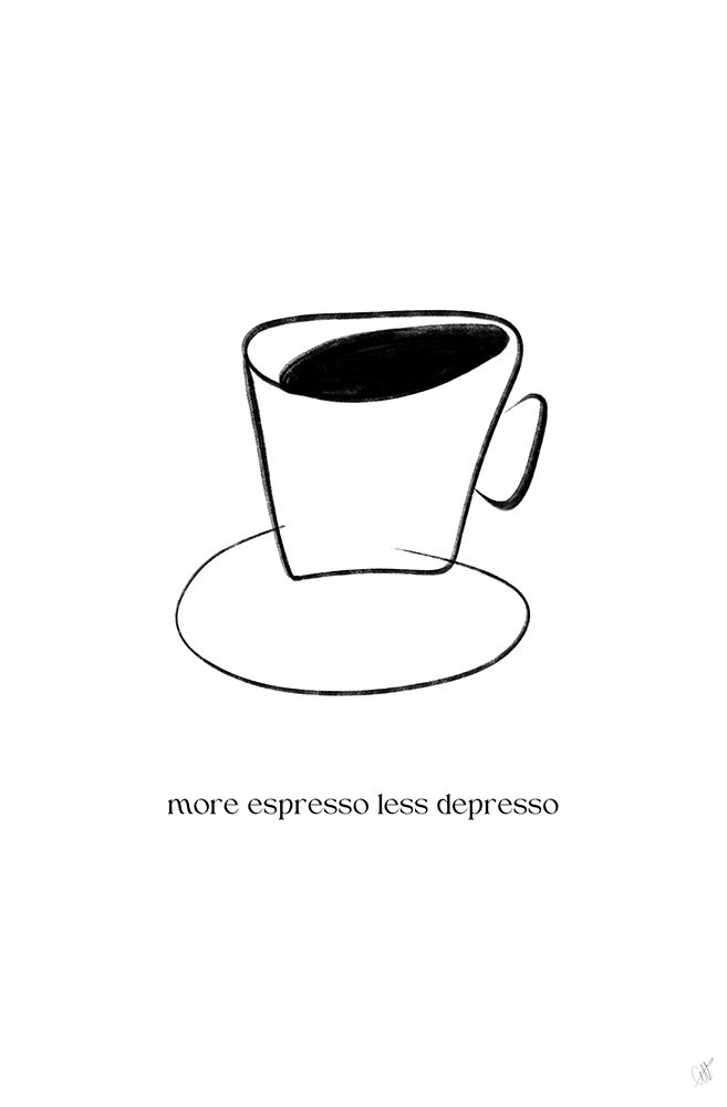 Coffeholic art print by Anne-Marie Volfova for $57.95 CAD