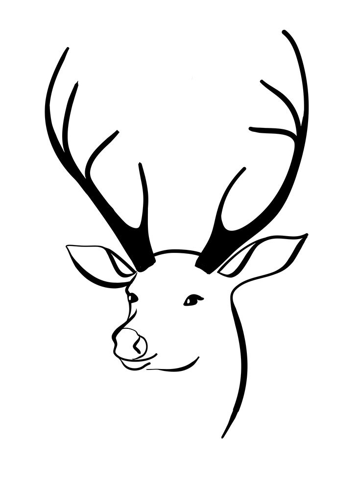 Reindeer head art print by Rosana Laiz Blursbyai for $57.95 CAD