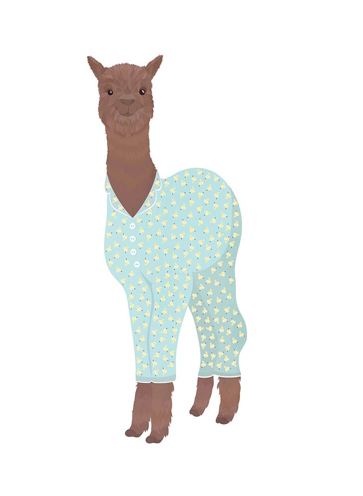 Llama In Pjs White art print by Sarah Manovski for $57.95 CAD