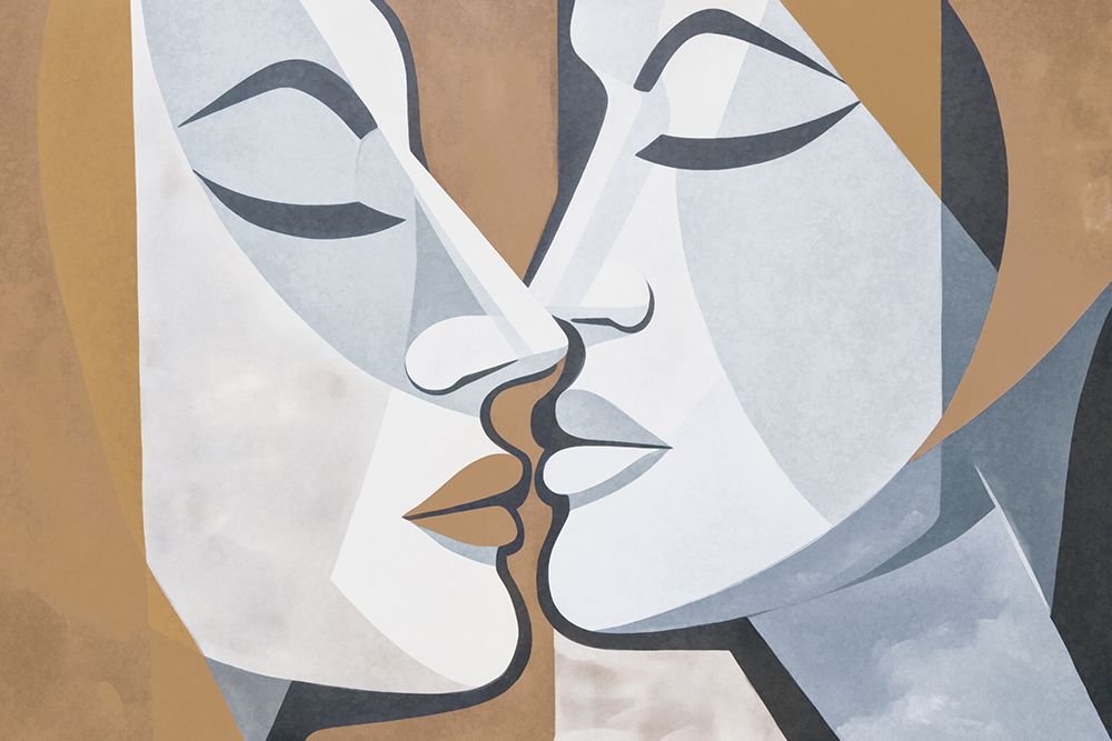 A Kiss Brown Grey art print by Andrea Haase for $57.95 CAD