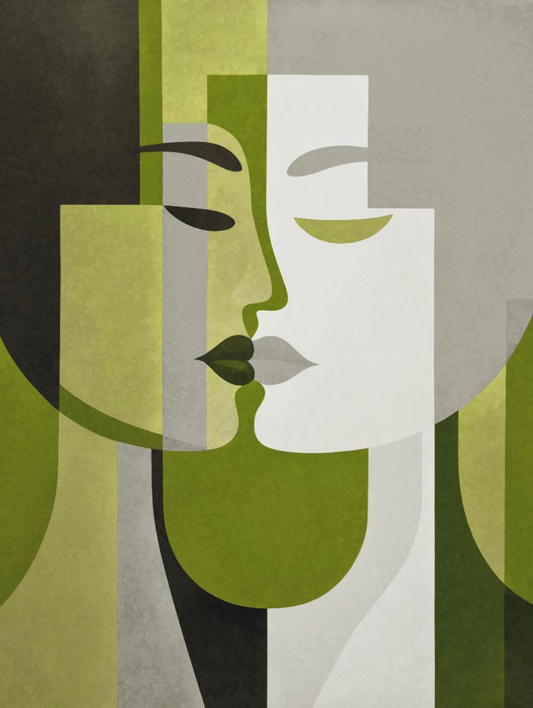 Kiss Me Green Grey art print by Andrea Haase for $57.95 CAD