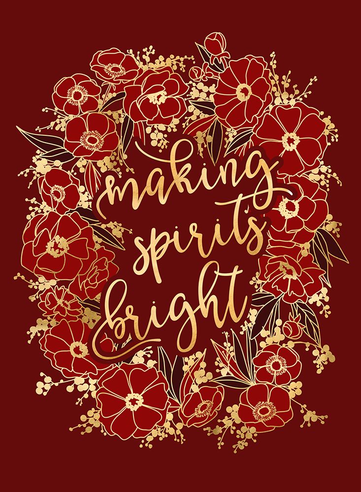 Making spirits bright - red art print by Rosana Laiz Blursbyai for $57.95 CAD