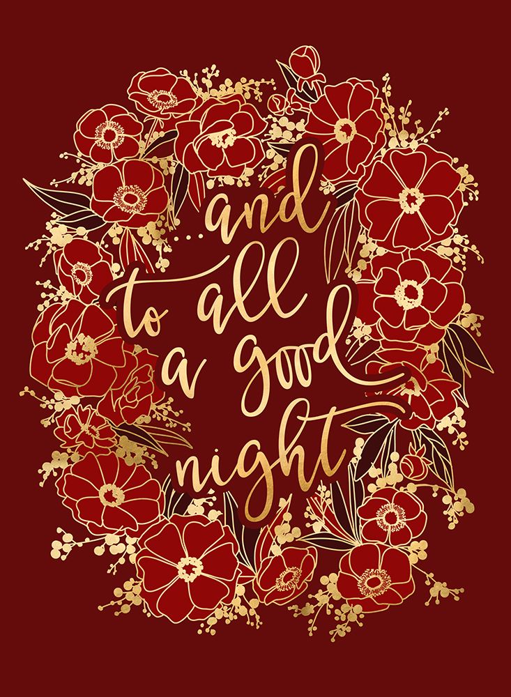 And to all a good night - red art print by Rosana Laiz Blursbyai for $57.95 CAD