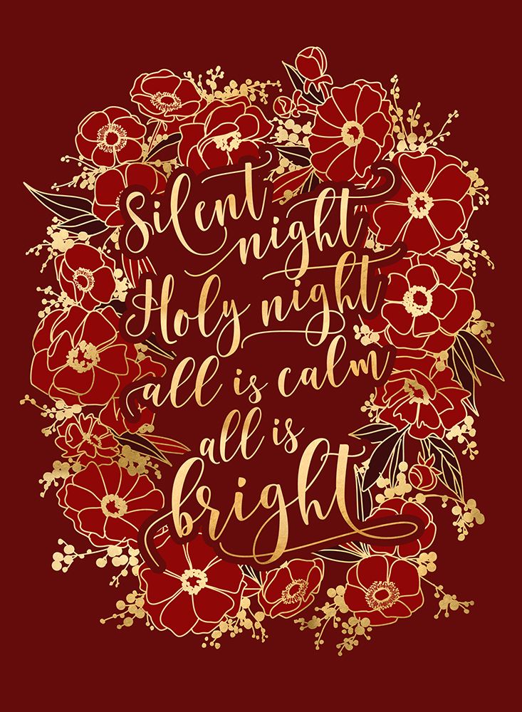Silent night - red art print by Rosana Laiz Blursbyai for $57.95 CAD