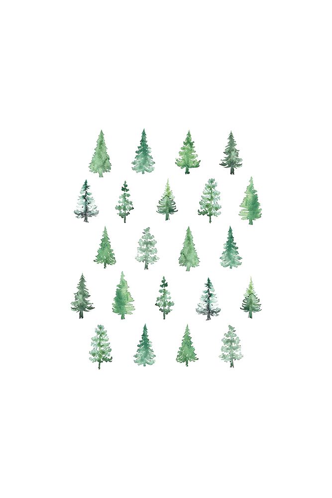 Little watercolor Christmas trees art print by Rosana Laiz Blursbyai for $57.95 CAD