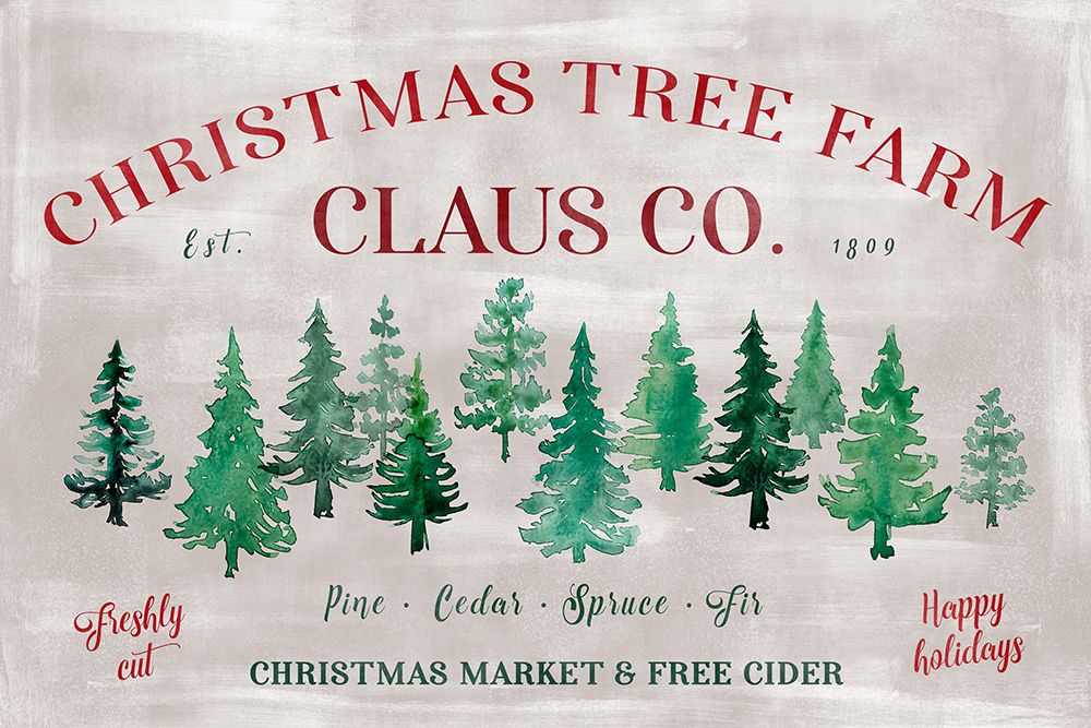 Vintage Christmas tree farm (2) art print by Rosana Laiz Blursbyai for $57.95 CAD