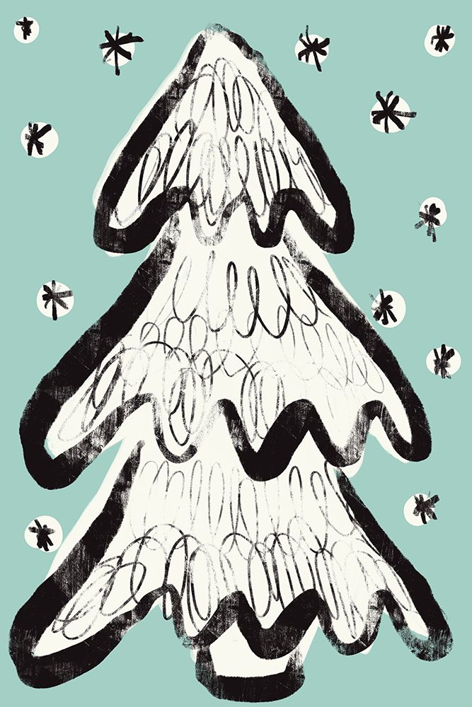 Christmas Tree And Snow art print by Treechild for $57.95 CAD