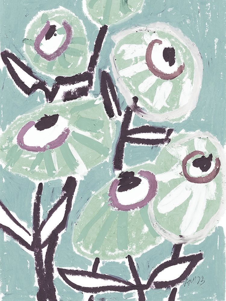 Dahlias Frosty art print by Ania Zwara for $57.95 CAD