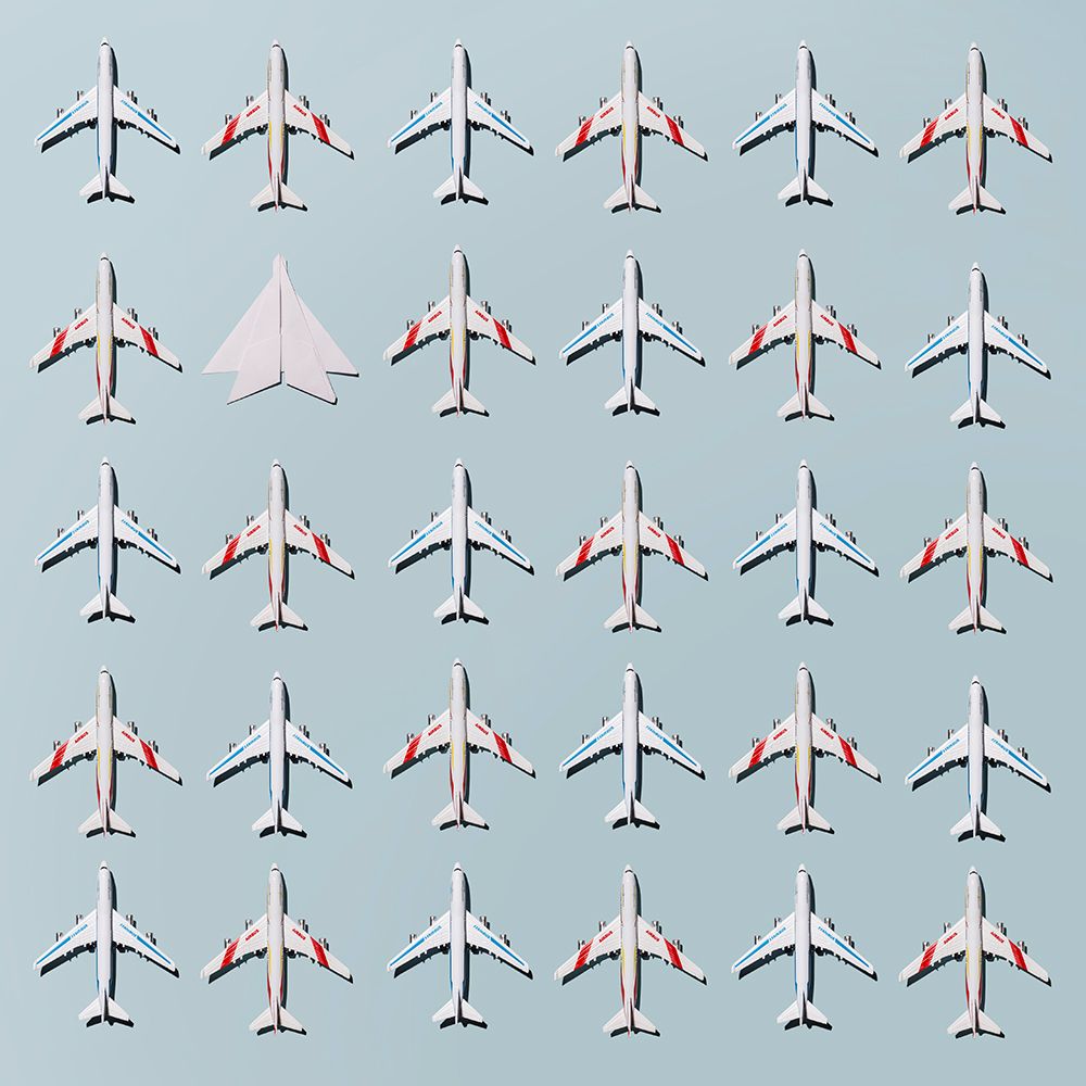 Paper plane art print by Julia Ramiro for $57.95 CAD