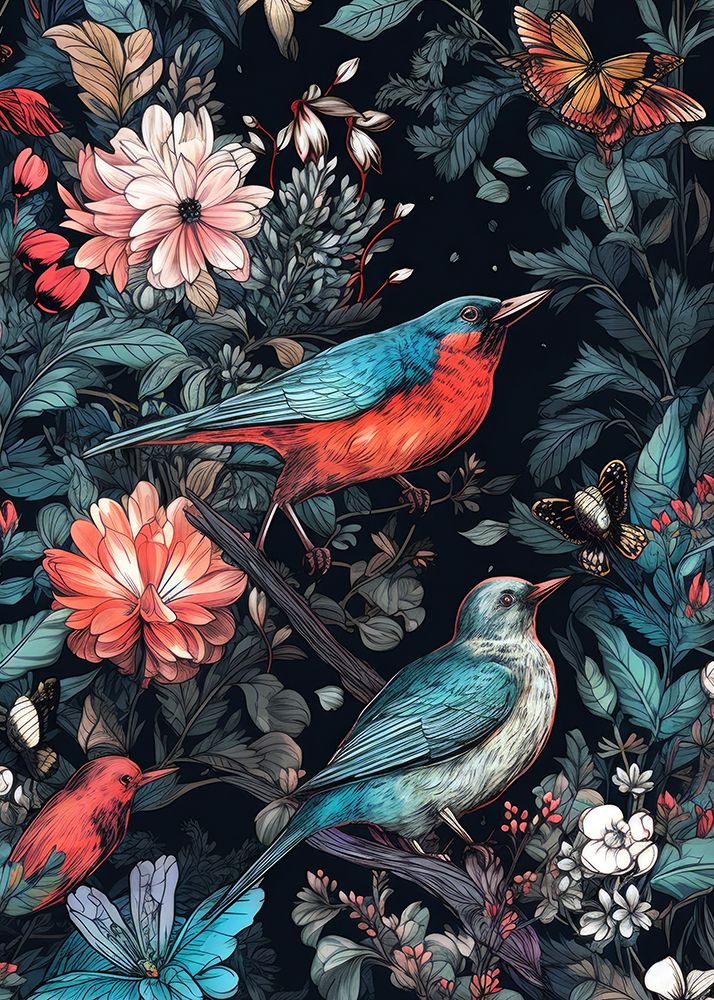 Flowers and birds 20 art print by Justyna Jaszke for $57.95 CAD