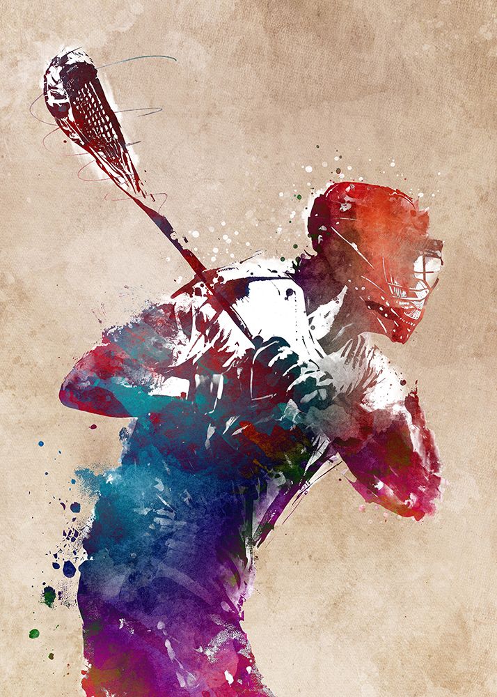 Lacrosse sport art #lacrosse #sport art print by Justyna Jaszke for $57.95 CAD