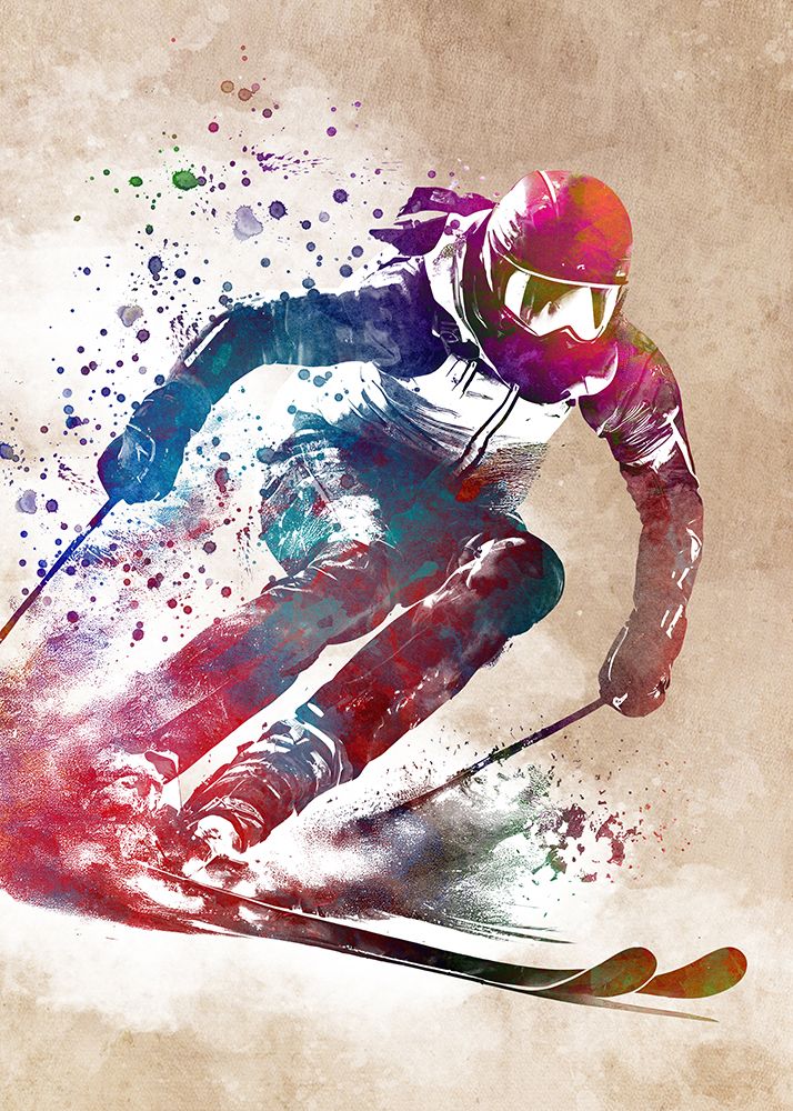 Ski sport art #ski #sport art print by Justyna Jaszke for $57.95 CAD