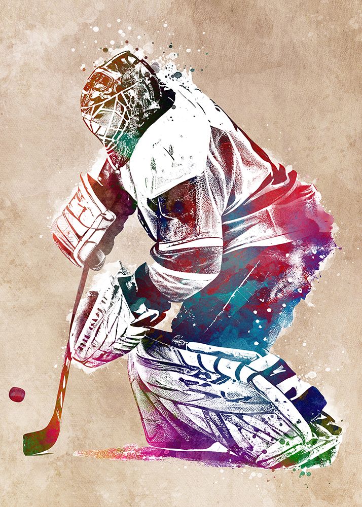 Hockey player #hockey #sport art print by Justyna Jaszke for $57.95 CAD