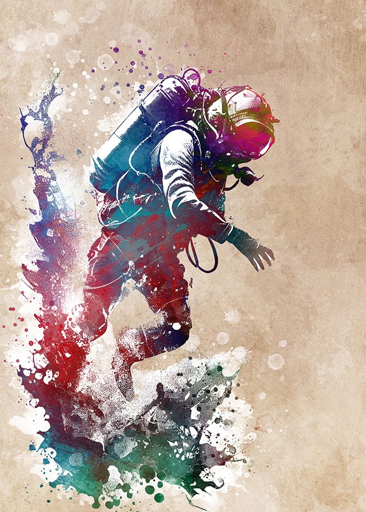 Scuba diver sport art #diver art print by Justyna Jaszke for $57.95 CAD