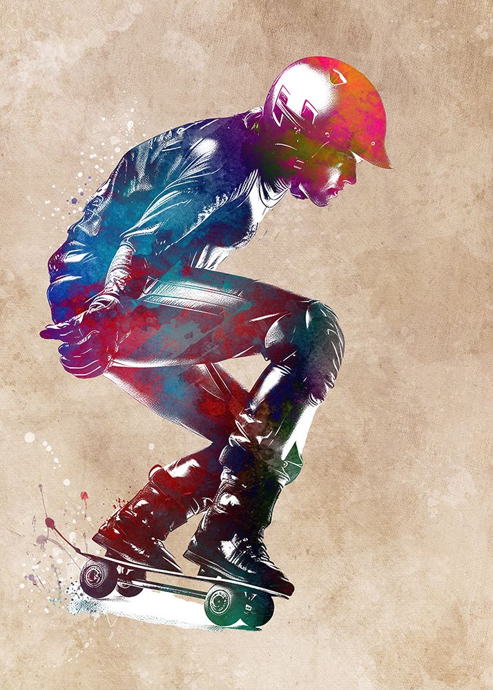 Skateboard #skate #skateboard #sport art print by Justyna Jaszke for $57.95 CAD
