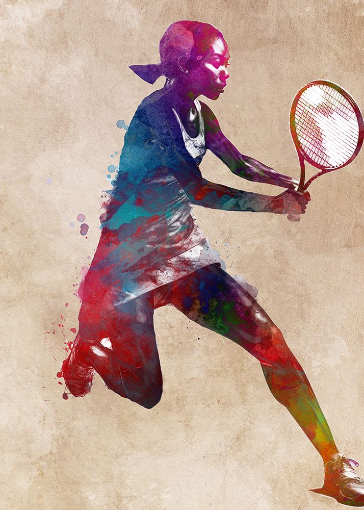 Tennis player sport art #tennis #sport art print by Justyna Jaszke for $57.95 CAD