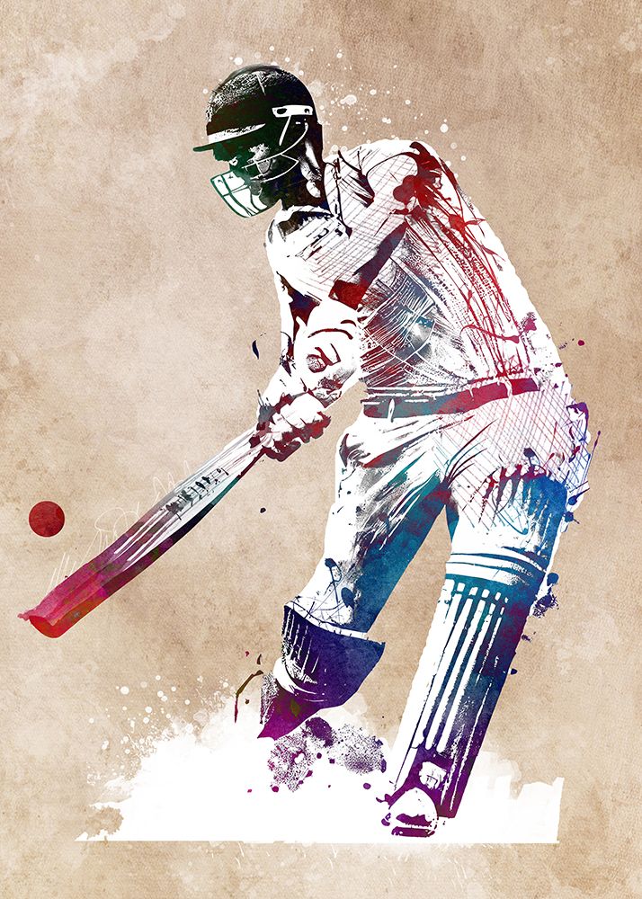 Cricket sport art #cricket art print by Justyna Jaszke for $57.95 CAD