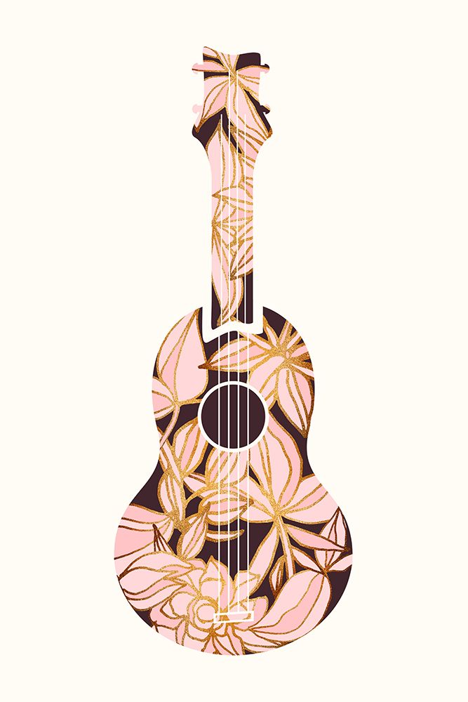 Floral Ukulele art print by Kristian Gallagher for $57.95 CAD