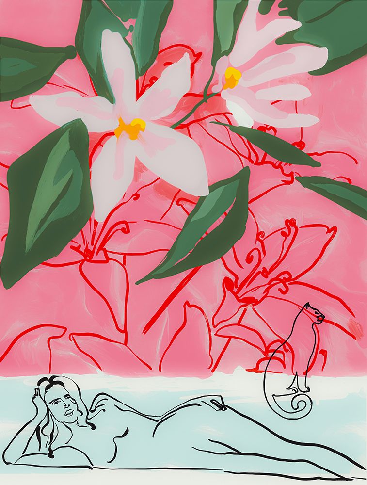 Catsy Summer art print by Beate Tubach for $57.95 CAD