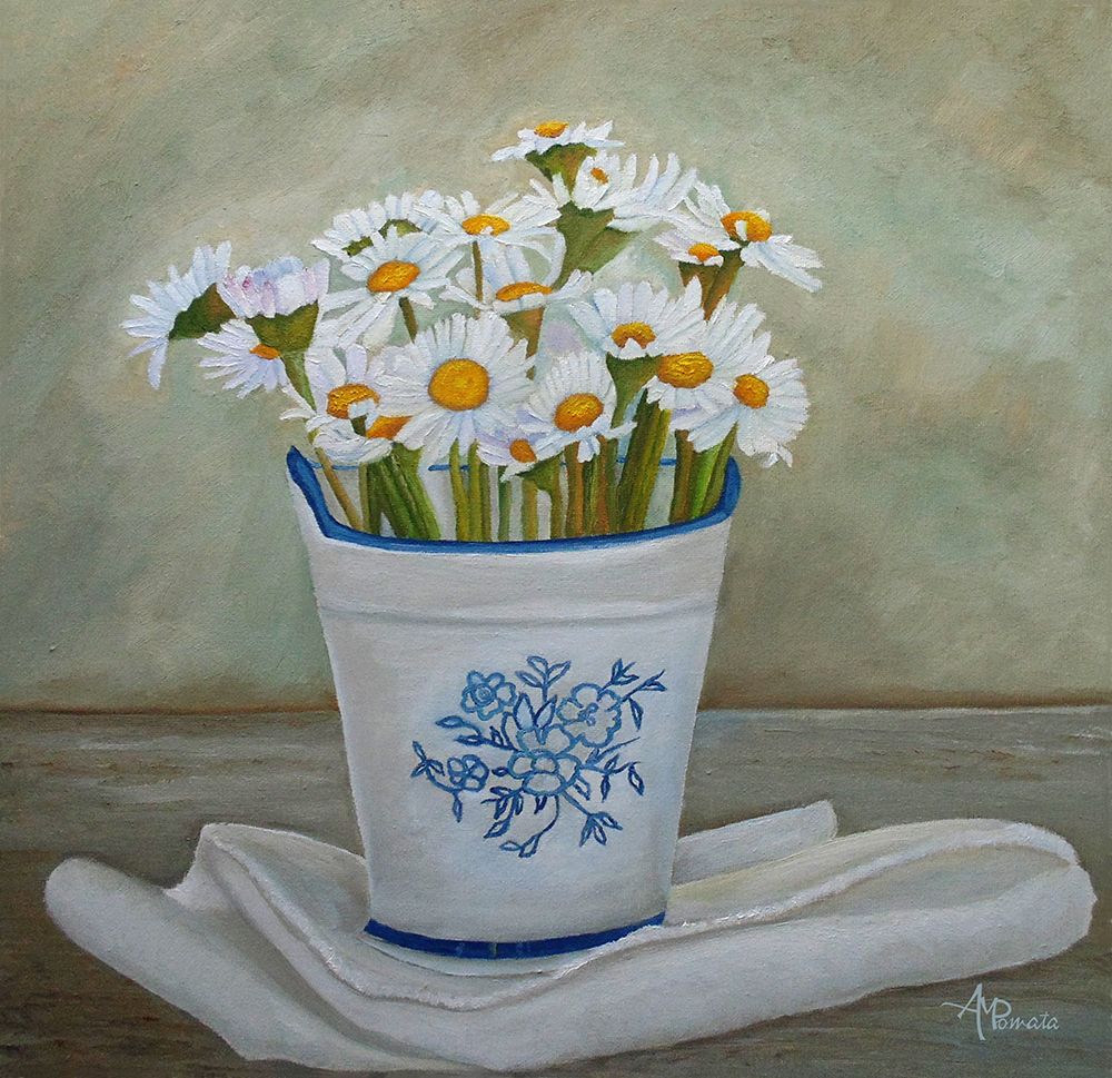 Daisies and Porcelain art print by Angeles M. Pomata for $57.95 CAD