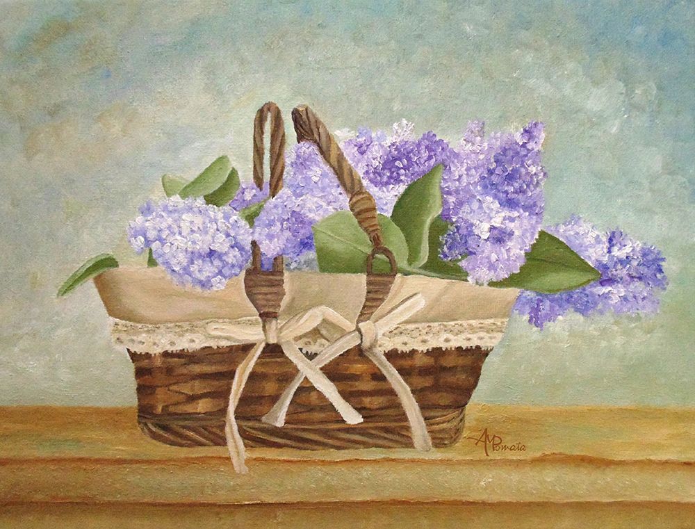 Basket of Lilacs art print by Angeles M. Pomata for $57.95 CAD
