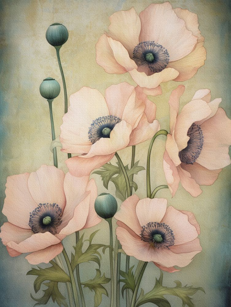 Poppies 16 art print by Bilge Paksoylu for $57.95 CAD
