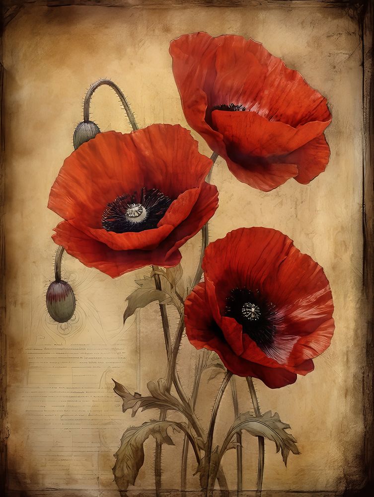 Poppies 18 art print by Bilge Paksoylu for $57.95 CAD