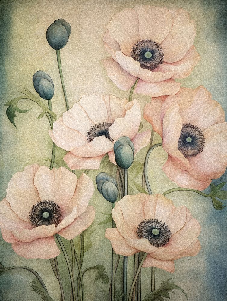 Poppies 37 art print by Bilge Paksoylu for $57.95 CAD