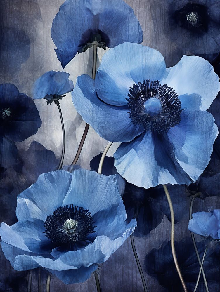 Blue Flowers 4 art print by Bilge Paksoylu for $57.95 CAD